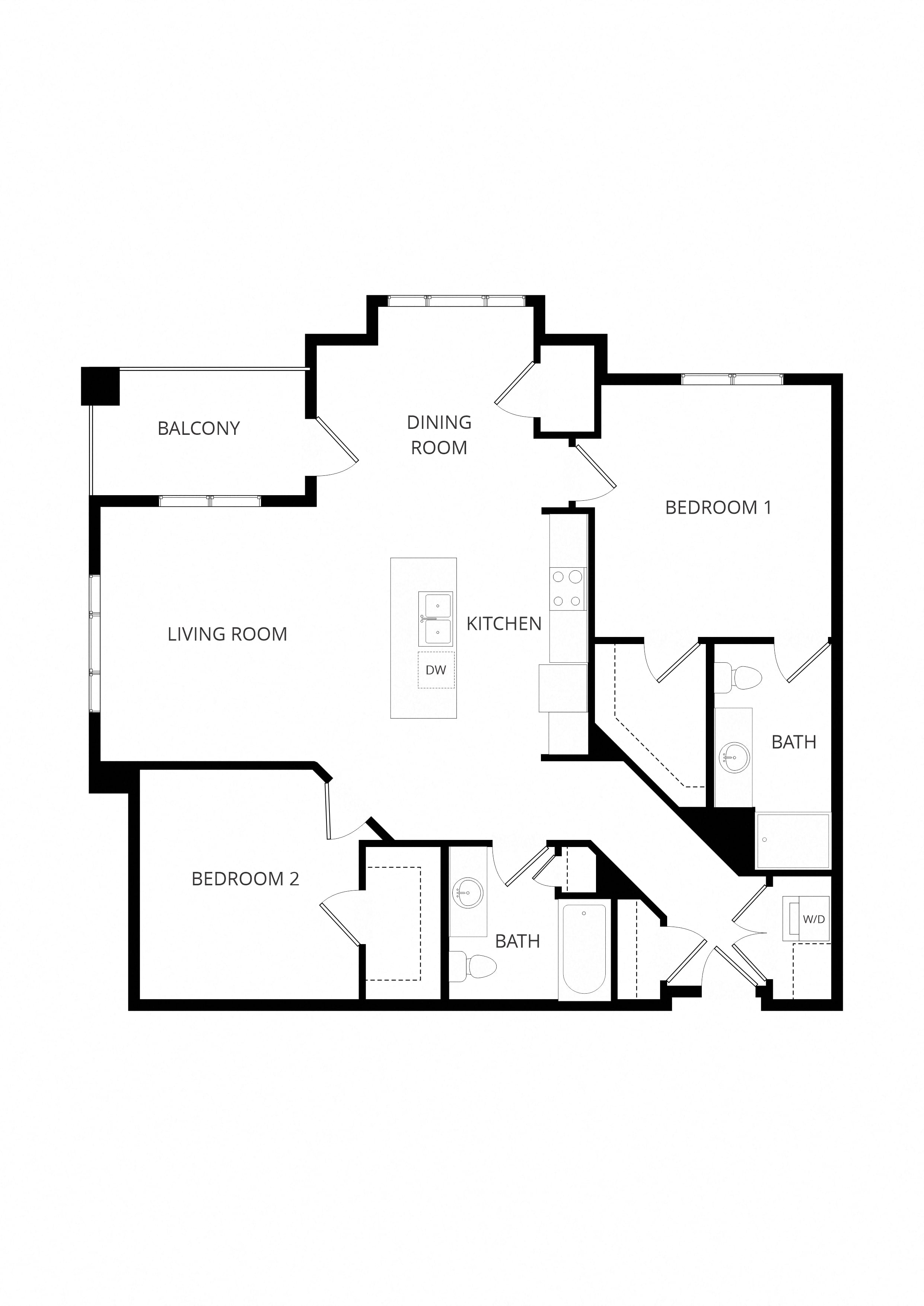 2x2 G floor plan